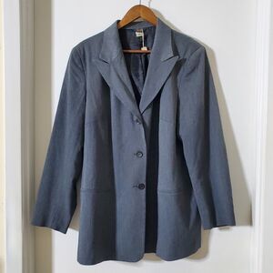 Hawksley & Wright Womens Gray Suit Blazer Jacket 16W Dress Business Peak Collar